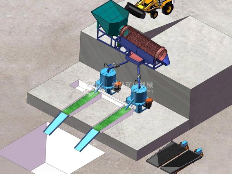 Complete Alluvial Gold Processing Plant Mineral Gravity Separation Equipment Gold Separating Machine
