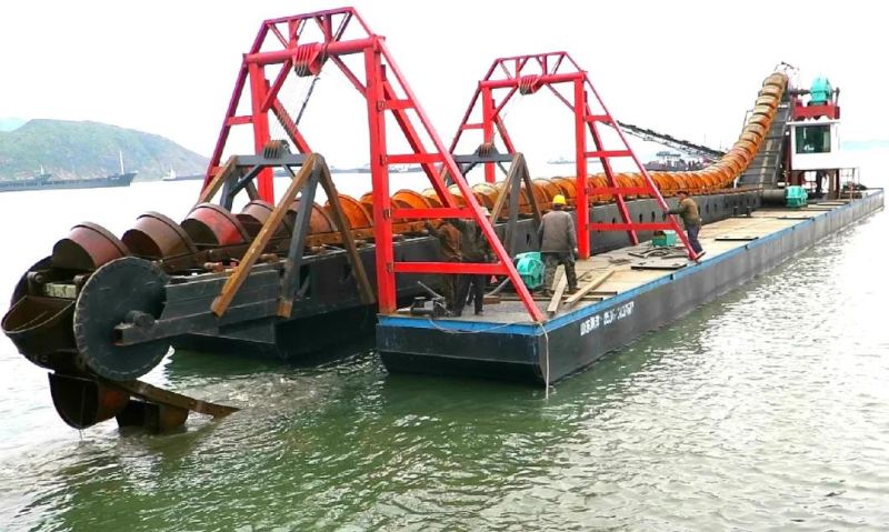 Gravity Separator Type Power Sluice Concentrator Gold Dredger River Sand Gold Mining Ship Chain Bucket Gold Diamond Mining Ship