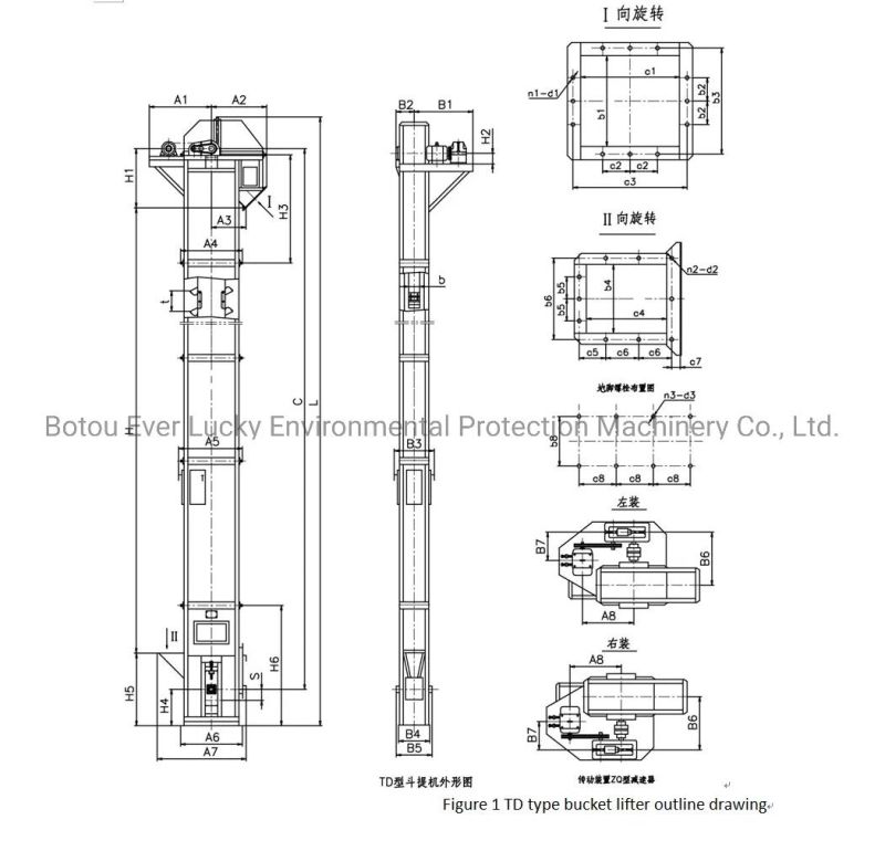 Stainless Steel Vertical Bucket Elevator for Wood Chips Transmission