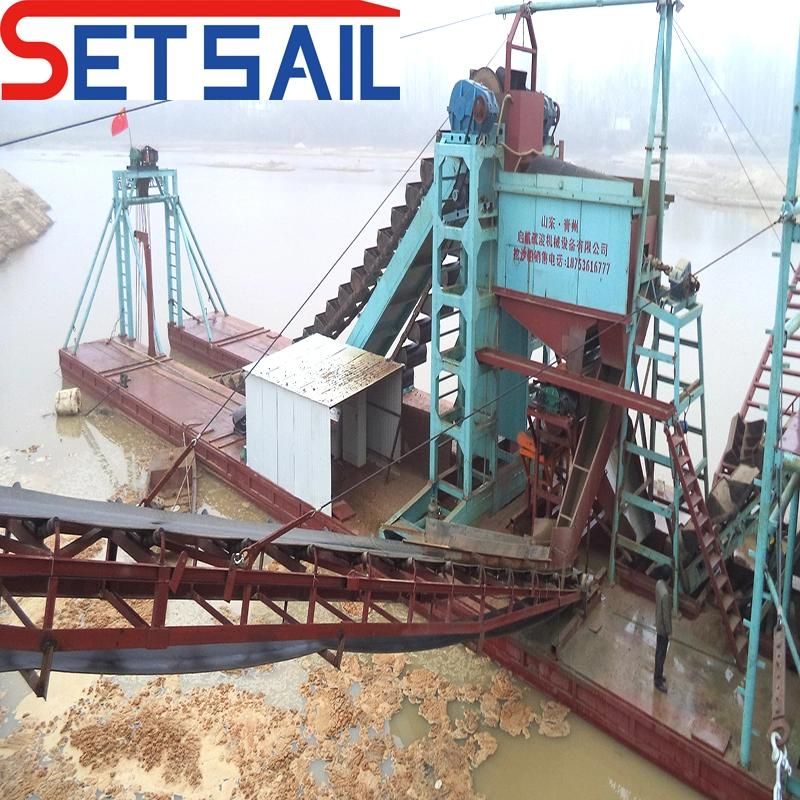 River Diamond Bucket Chain Gold Dredger with Centrifuge