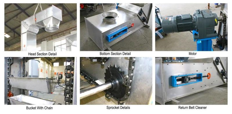 Heavy Duty Gypsum Powder Lifting Transporting Chain Z Type Bucket Conveyor Machine
