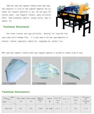 Wet Process Permanent Strong Magnetic Plate Type Magnetic Separator Machine for Quartz, ...
