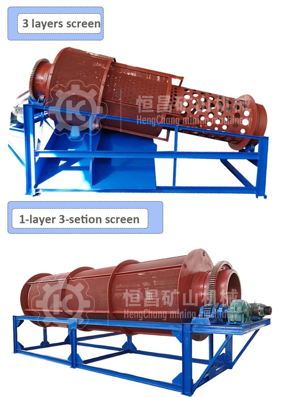 Small Size Gold Washing Plant Gold Mining Equipment Mobile Trommel Screen with Slulice Box and Diesel Engine