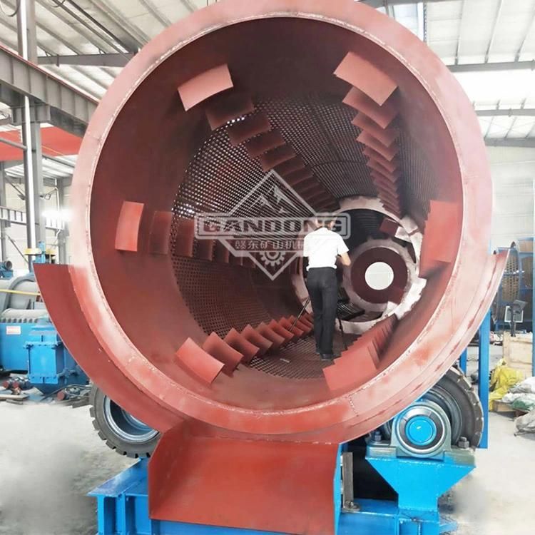 300tph Big Capacity Sticky Clay Gold Manganese Ore Rotary Drum Scrubber Washing Plant