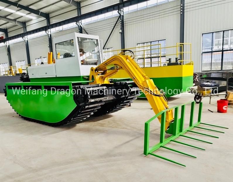 Customized Full Automatic Amphibious Aquatic Weed Harvester