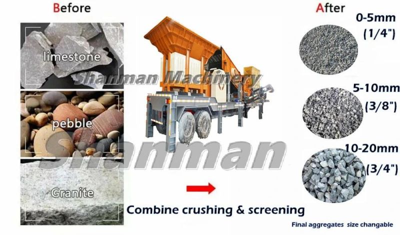 50tph Mobile/ Station Stone Crusher/ Fine /Large/ Capacity Stone/Rock/Ore/Sand Making/Sand Maker/Combine/Compac Jaw Crusher for Quarry/Mining Crushing Machine