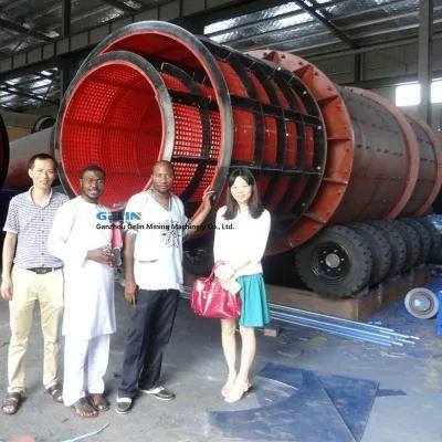 Double Layers Screen Clay Alluvial Gold Washing Rotary Drum Scrubber