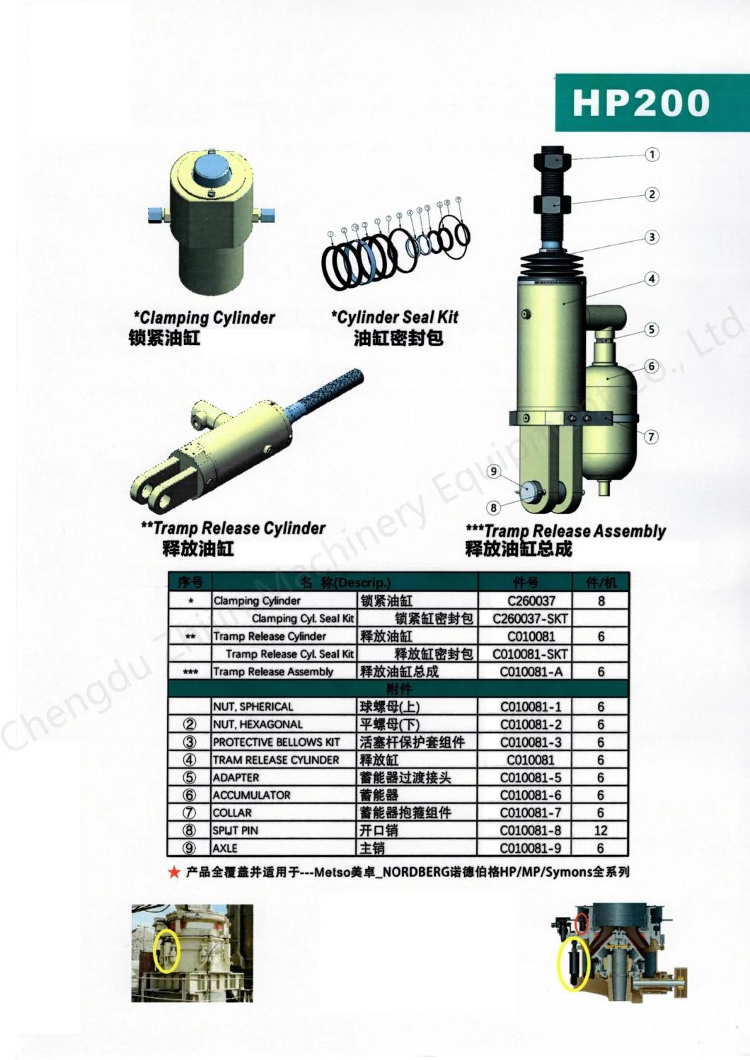 Hydraulic Cylinder Hydraulic RAM for Stone Crusher Mining Crusher Jaw Crusher Cone Crusher Impact Crusher Nordberg HP/MP/Symons Series