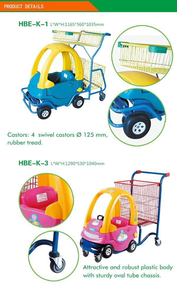 Children Funny Plastic Supermarket Trolley Cart for Sale