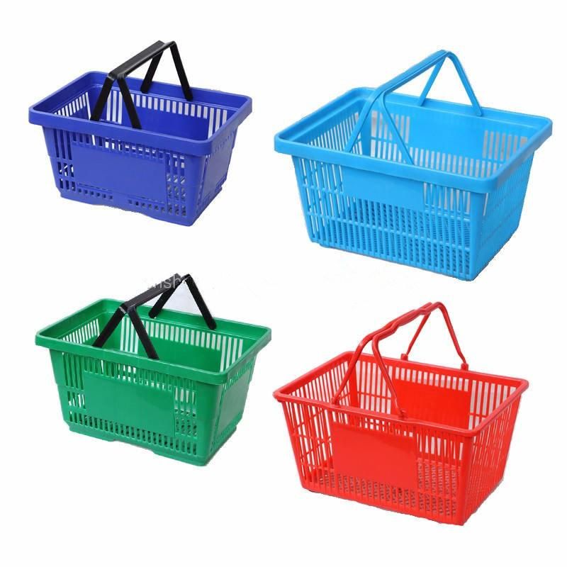 Plastic Baskets Supermarket Basket 23L Plastic Hand Shopping Basket