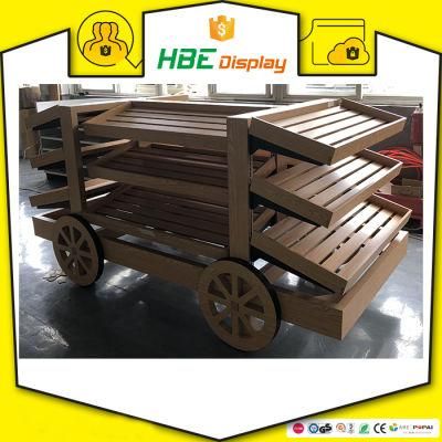 Customized Commercial Wood Bakery Display Stand Rack
