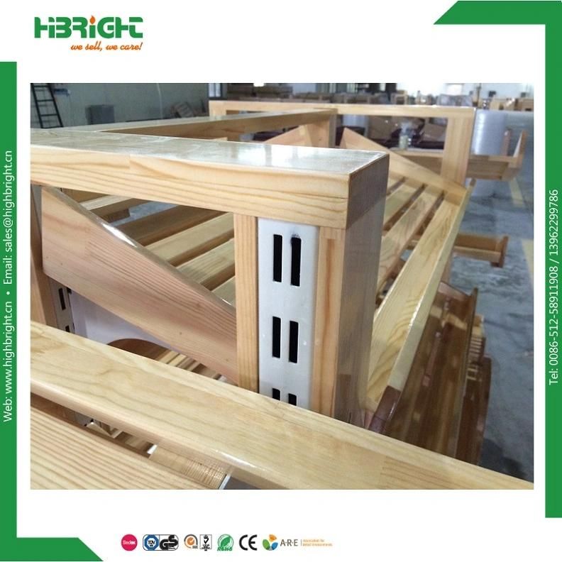 Supermarket Equipment Wooden and Plastic Vegetable Racks