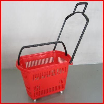 High Quality Four Wheels Supermarket Trolley Basket