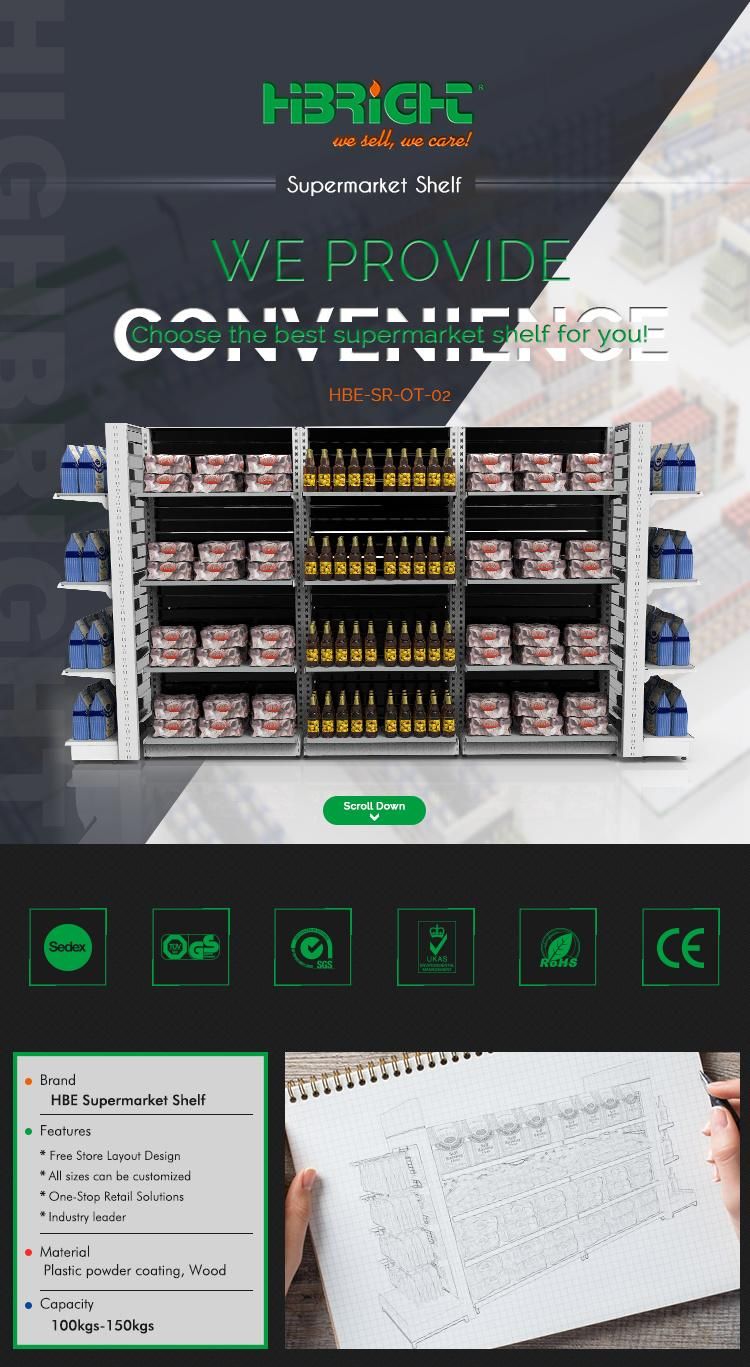 out Standing Super Capacity Consolidated 4shelf Antirust Commercial Traditionalretailer Shelf
