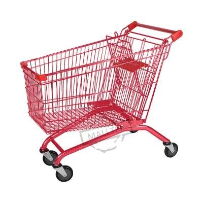 High Quality 150L European Durable Shopping Trolley with Child Seat