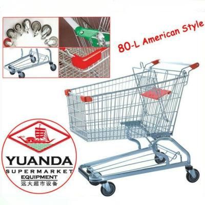 80L American Style Supermarket Shopping Trolley Cart