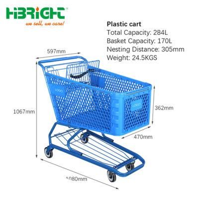Supermarket Grocery Plastic Push Shopping Carts