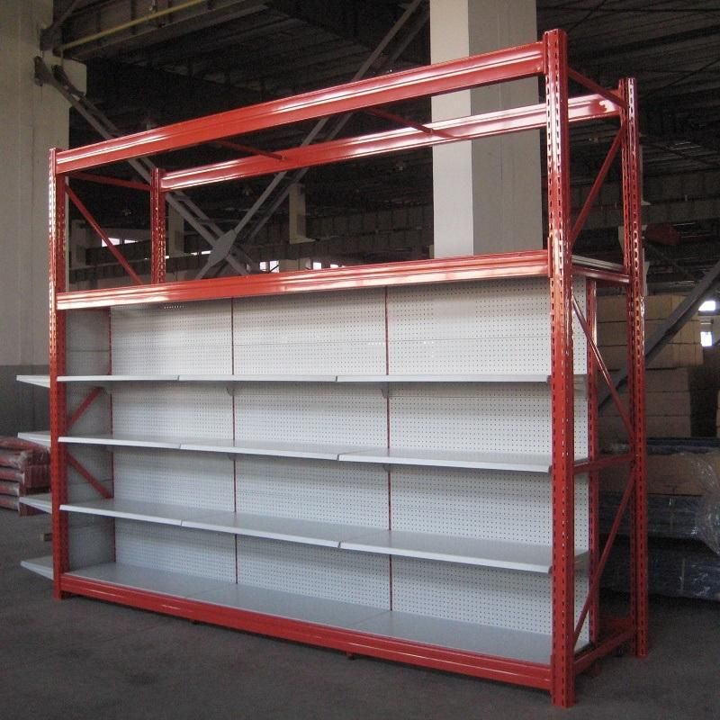 Double Side Metal Supermarket Shelves Wholesale Display Rack
