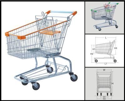 American Style Supermarket Shopping Trolley with Round Pipe