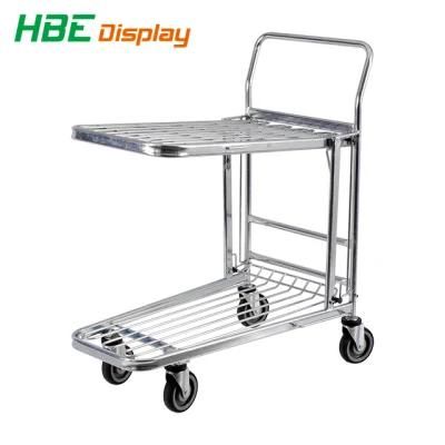 Medium Duty Foldable Supermarket Warehouse Hand Trolley