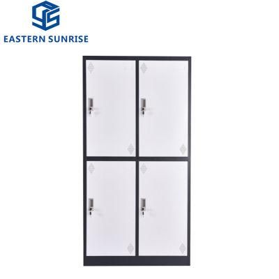 Steel Furniture Bedroom Wardrobe 4 Door Locker Metal Cabinet