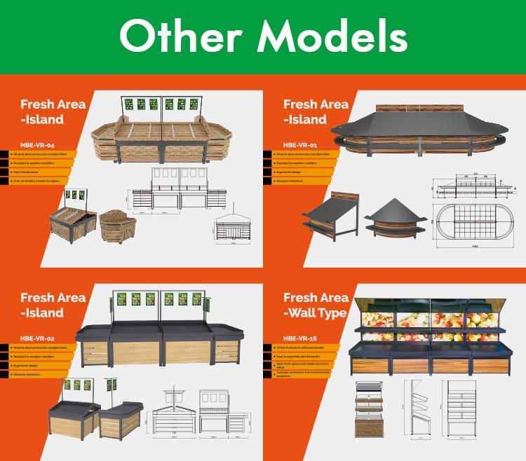 New Design Supermarket Shelves Retail Display Metal Produce Stand