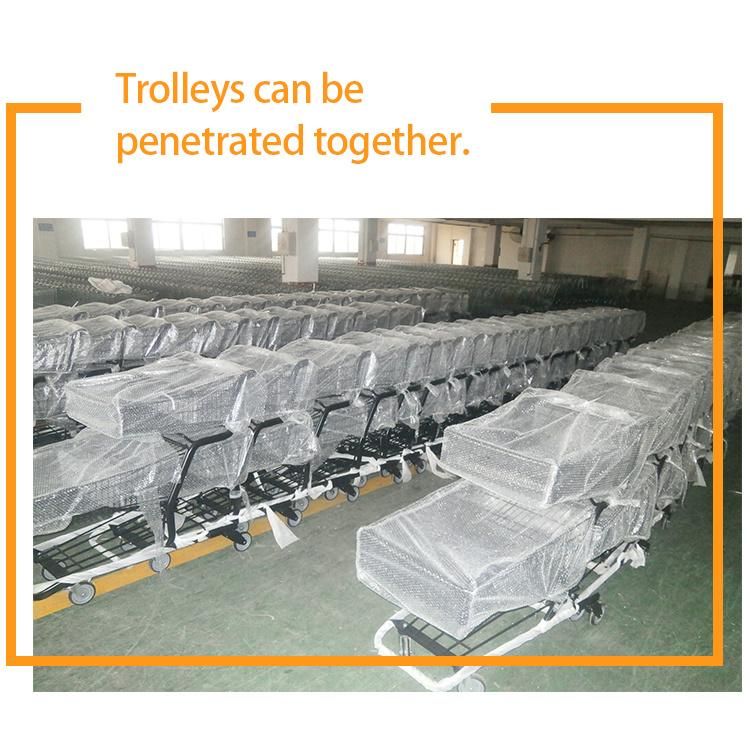 Double Layers Shopping Trolley Cart for Supermarket