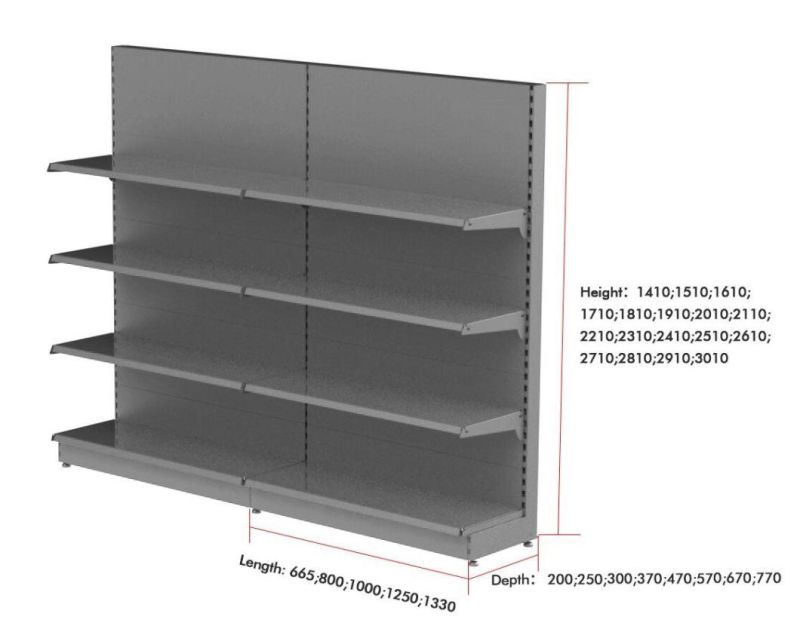 European Tegometal Style Retail Gondola Shelving for Supermarket