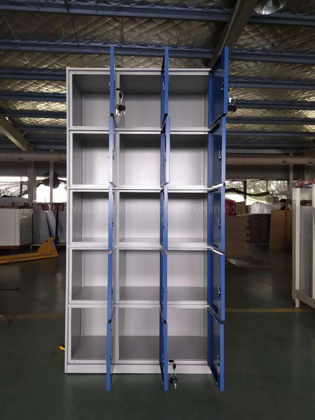 Metal 15 Doors Metal Employees Locker Duty Bags Locker
