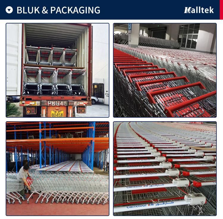 China-Made 180L Retail Store Grocery Trolley with Herringbone Foot