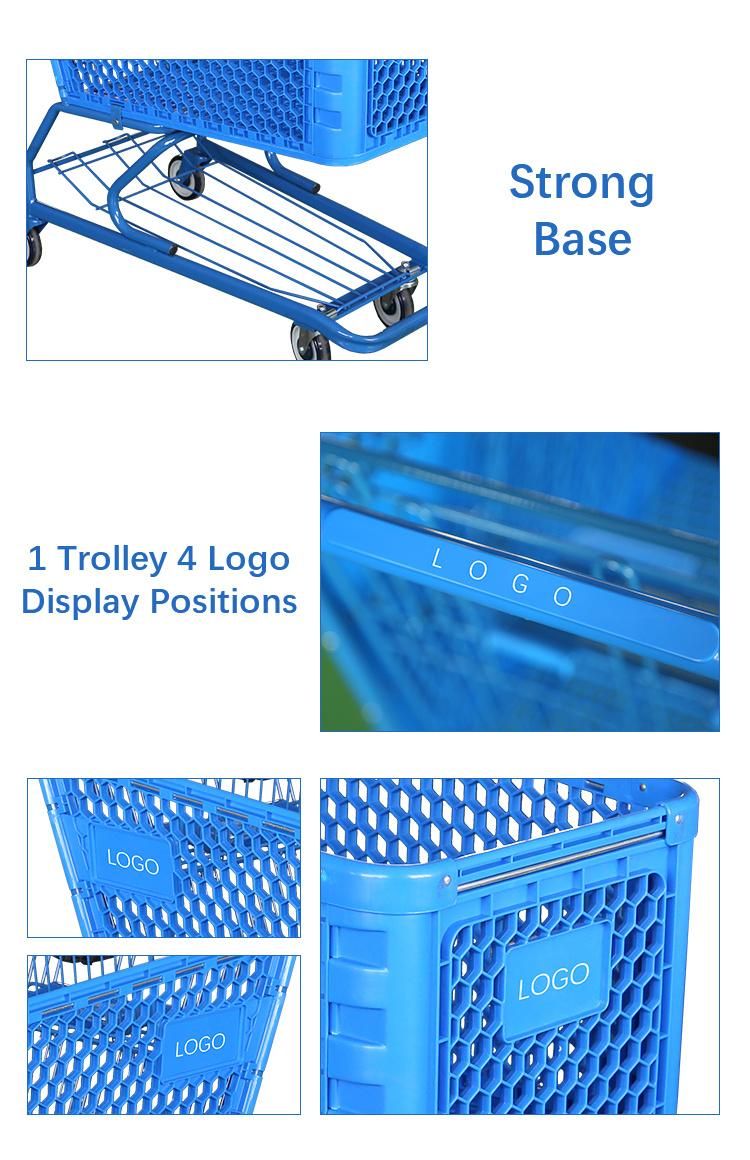 Supermarket Grocery 180L Plastic Shopping Cart for Toy Store