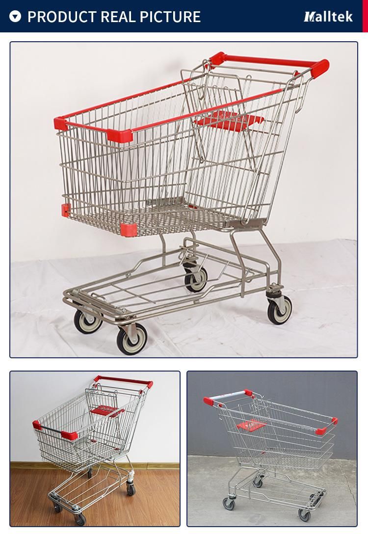 China-Made Supermarket Shopping 150L Metal Cart with Child Seat