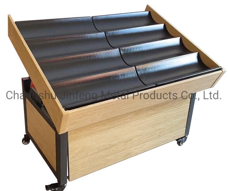 Supermarket Retail Store Metal Shelves Black Stand for Fruit and Vegetable Display Rack