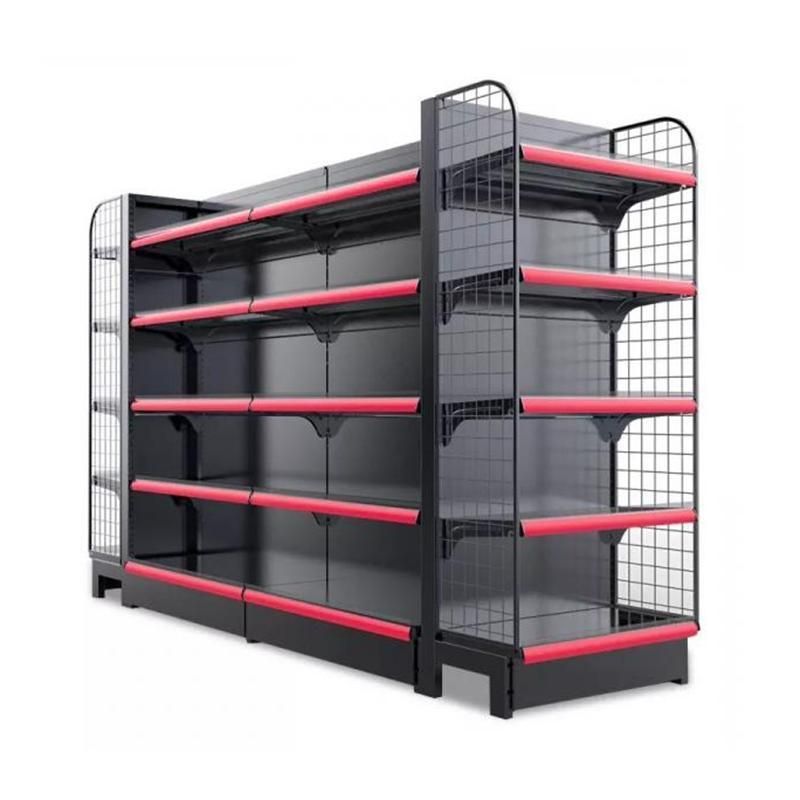 Heavy Duty Metal Gondola Supermarket Shelf with Perforated Back Panel