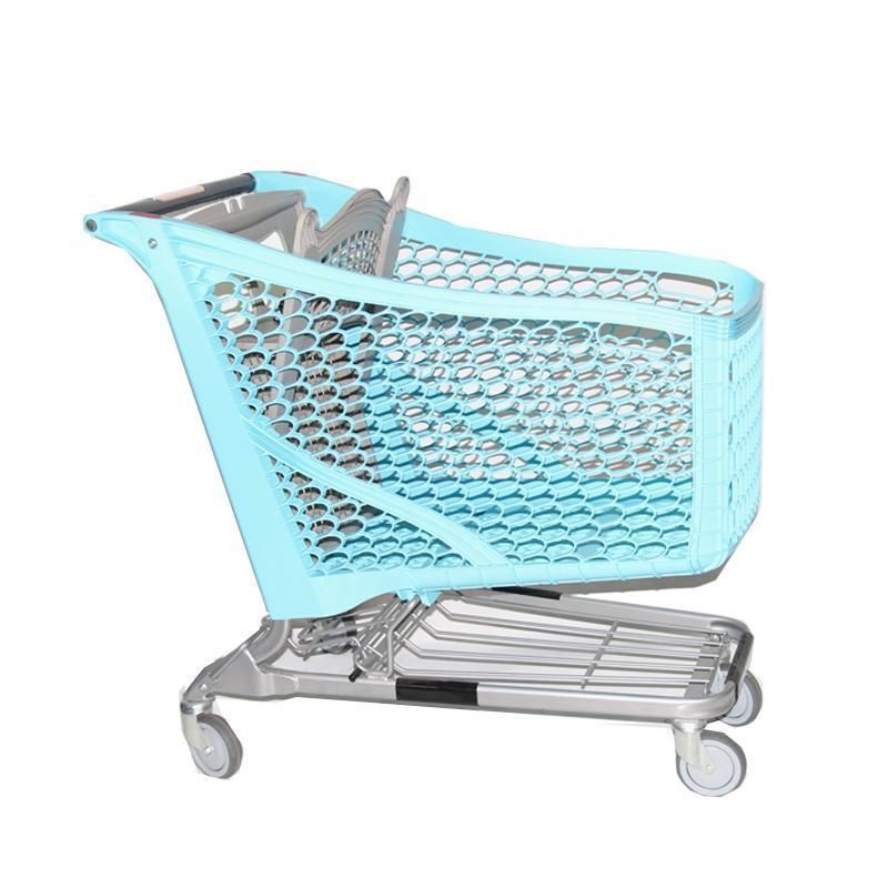 Supermarket Equipment Shopping Cart Customized Color Plastic Shopping Trolley