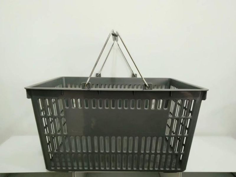Supermarket Hand Basket with Metal Handles