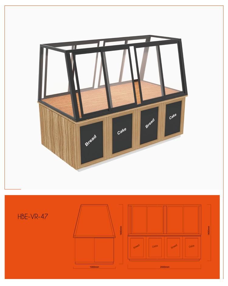 Stylish Non-Refrigerated Barkey Showcase Commercial Bread Display Cabinet