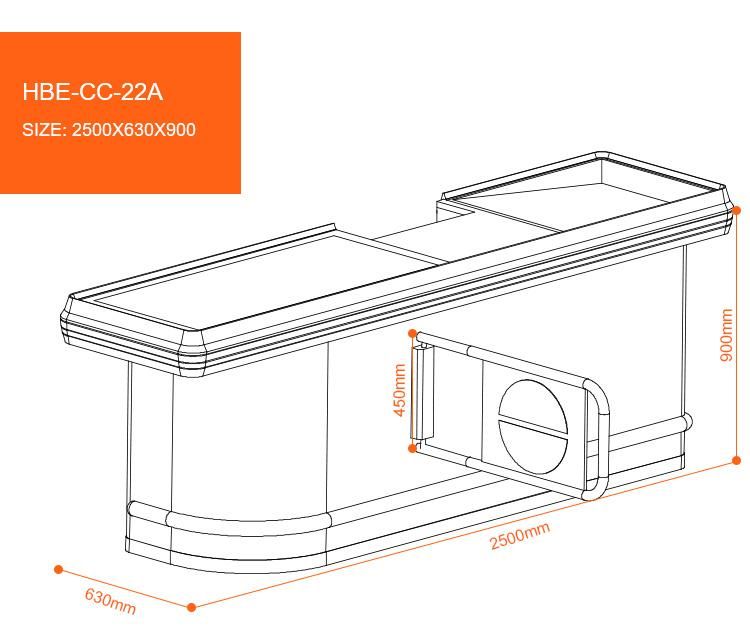Checkout Counter with Electric Belt for Supermarket