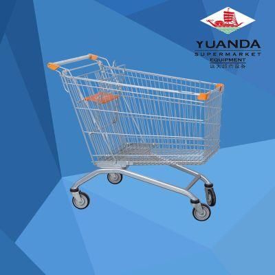 European Style Supermarket Shopping Cart Trolley with High Quality Wheels