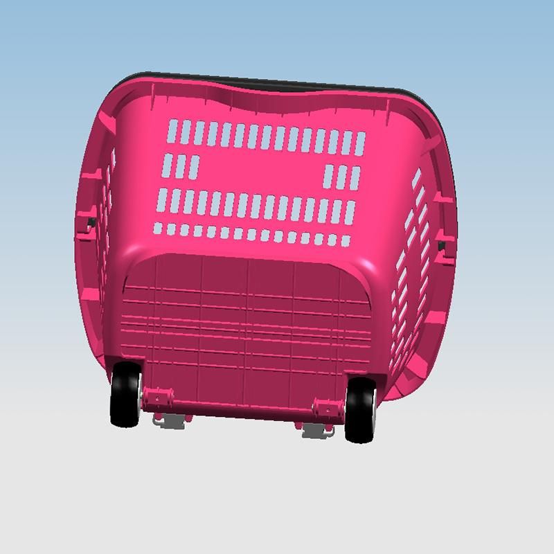 Hotter Storage Plastic Supermarket Trolley Two Wheels Large Shopping Basket