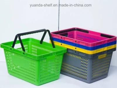Supermarket Plastic Handle Shopping Basket