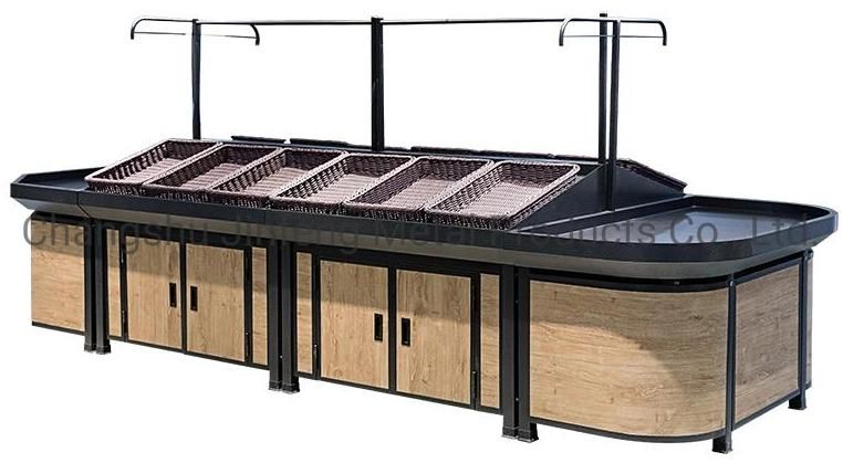 Supermarket Equipment Vegetable Display Rack Fruit and Vegetable Rack Wooden Display Rack