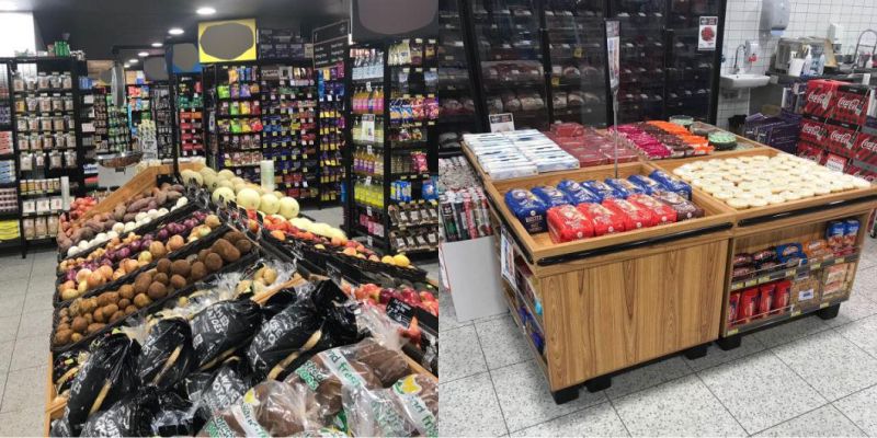 Open Grocery Supermarket Equipment Shelving Checkout Counter Design Store