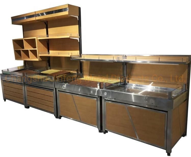 Supermarket Display Rack Store Wooden Shelve for Bulk Food