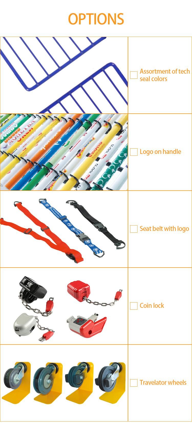 Double Layers Shopping Trolley Cart for Supermarket