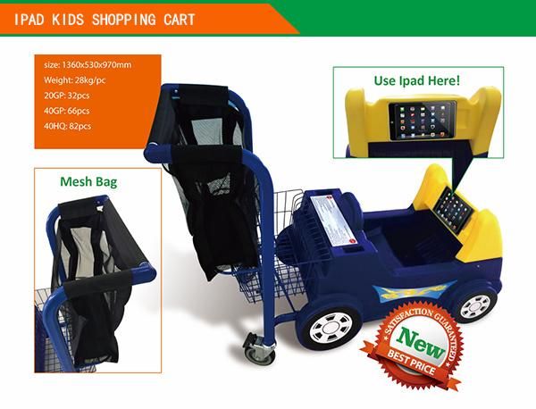 Supermarket Child Trolley Toy Metal Children Shopping Cart for Kids