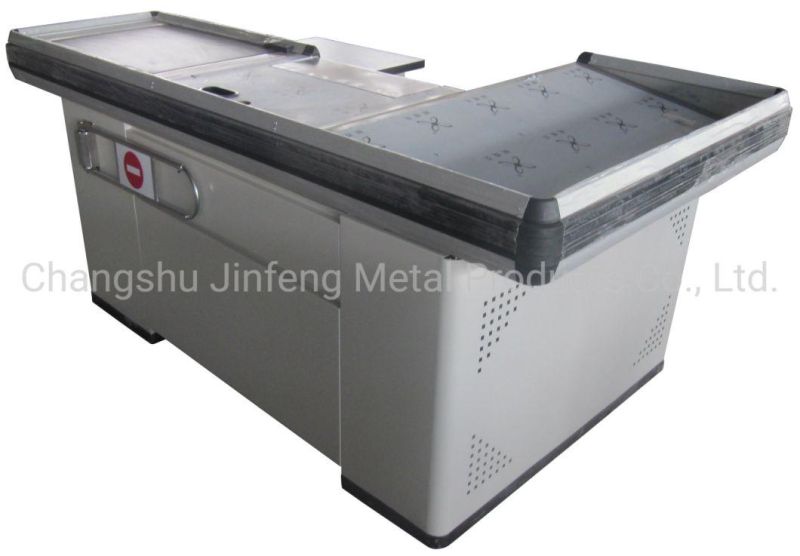 Supermarket Electric Checkout Counter Cash Counter with Conveyor Belt