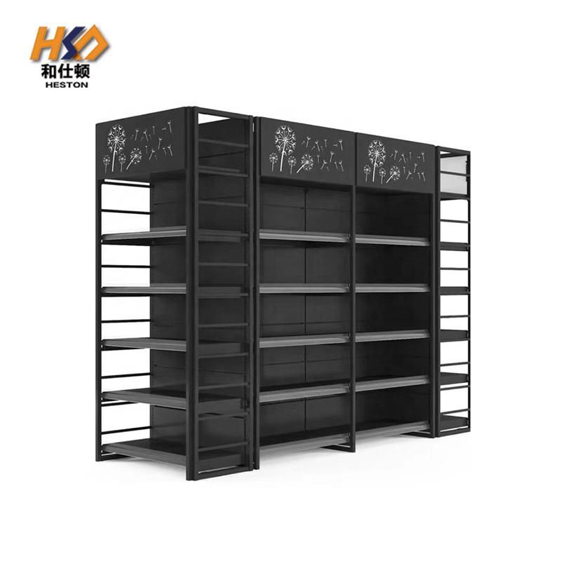 Stainless Steel Gondola Supermarket Metal Display Rack Shelves
