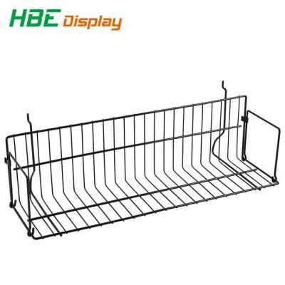 Supermarket Collapsible Wire Mesh Hanging Basket for Display Gondola Shelf
