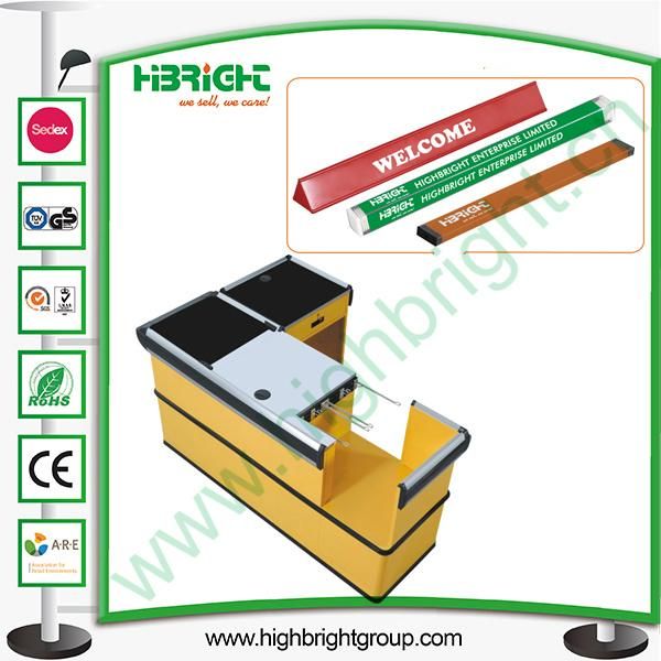Supermarket Cashier Cash Counter with Converyor Belt